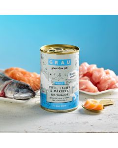 Pâtée pour chats Dinde, saumon et maquereau 6 x 200 g