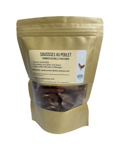 Saucisses pour chiens friandises naturelles 99,8% poulet à mastiquer