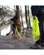 Laisse d’entraînement chien 5 m étanche PVC jaune fluo résistante