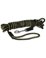Longe de dressage pour chien 15 m en corde noire et jaune  