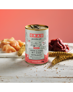 Pâtée pour chiots Puppy/Junior au poulet, bœuf et millet 6 x 400 g