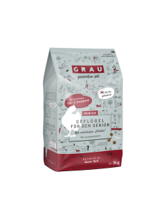 Croquettes pour chiens Volaille pour Seniors ou Adultes moins actifs sans gluten 3 kg