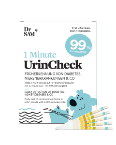 Lot de 5 Bandelettes test urinaire chien chat Dr. SAM Résultat 1minute