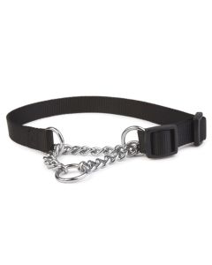 Collier métal+nylon semi-étrangleur Ancol noir