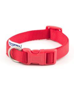 Collier ajustable en nylon HERITAGE pour chiens - rouge SMALL