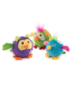 Balle rebondissante en peluche BOUNCING FLOWER BIRDS colorée ANCOL
