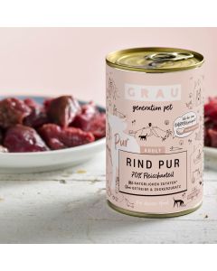 Pâtée pour chiens naturelle grau Viande Pure et huile de lin