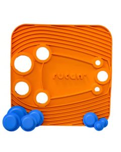 Tapis de léchage chiens LICKLOCK 20x20 cm orange à connecteurs