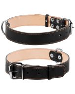 Collier en cuir CoLLaR doublé en cuir confort noir