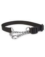 Collier métal+nylon semi-étrangleur Ancol noir