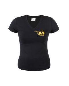 T-shirt en coton pour femme à col V Julius-K9® noir